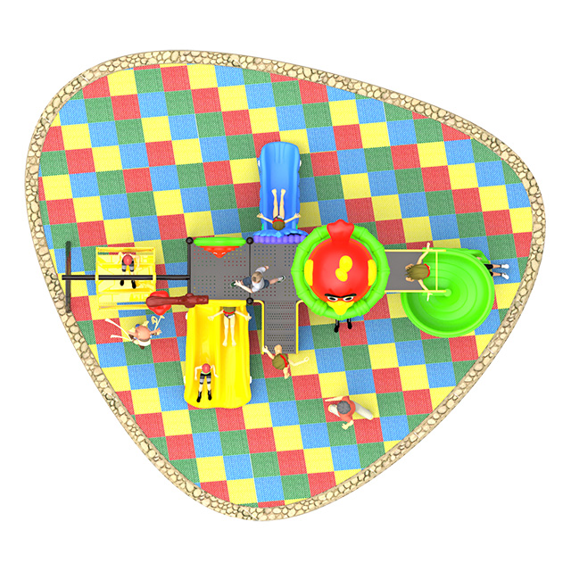 Nuovo stile parco giochi all\'aperto con altalena e scivoli per giardino